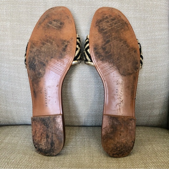 Zara Trafaluc zebra black and cream woven sandals size 40 8.5 - Picture 7 of 10